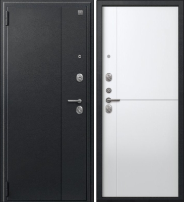 Дверь A-05 черный сатин - кашемир белый